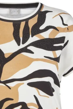 RABE Shirt alabaster gemustert Kurzarm