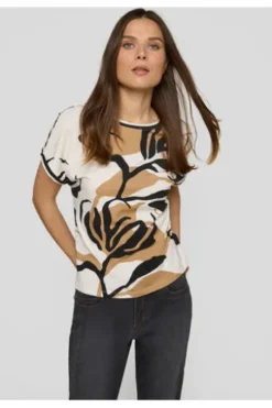 RABE Shirt alabaster gemustert Kurzarm