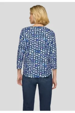 RABE Shirt dunkeljeans gemustert 3/4-Arm
