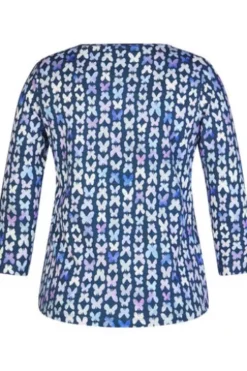 RABE Shirt dunkeljeans gemustert 3/4-Arm