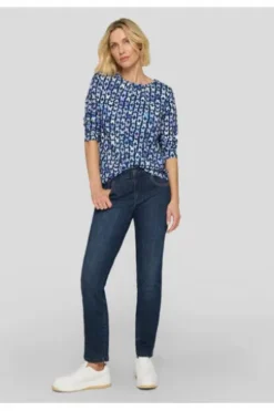 RABE Shirt dunkeljeans gemustert 3/4-Arm
