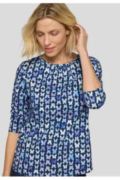 RABE Shirt dunkeljeans gemustert 3/4-Arm