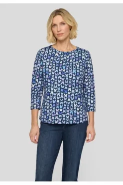RABE Shirt dunkeljeans gemustert 3/4-Arm