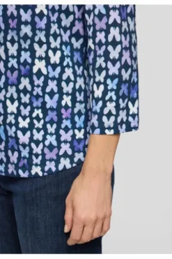 RABE Shirt dunkeljeans gemustert 3/4-Arm