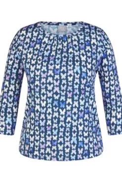 RABE Shirt dunkeljeans gemustert 3/4-Arm