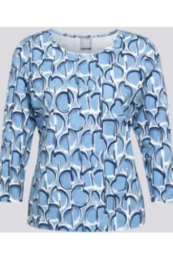 RABE Shirt hellblau gemustert 3/4-Arm