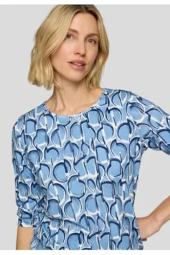 RABE Shirt hellblau gemustert 3/4-Arm