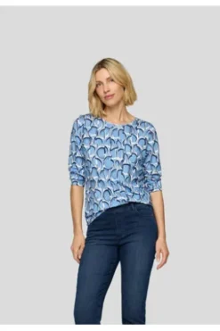 RABE Shirt hellblau gemustert 3/4-Arm