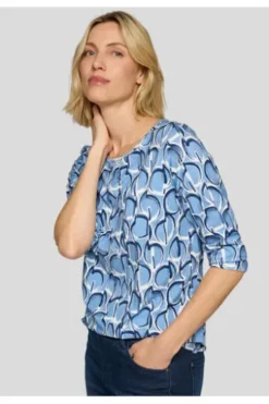 RABE Shirt hellblau gemustert 3/4-Arm
