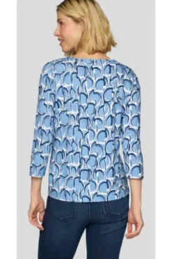 RABE Shirt hellblau gemustert 3/4-Arm