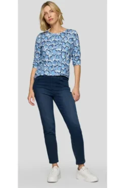 RABE Shirt hellblau gemustert 3/4-Arm