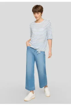RABE Shirt himmelblau gestreift Kurzarm