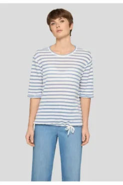 RABE Shirt himmelblau gestreift Kurzarm