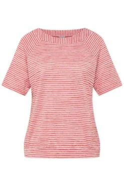 RABE Shirt koralle gestreift im soften Feinstrick