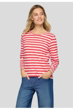 RABE Shirt koralle gestreift mit langem Arm