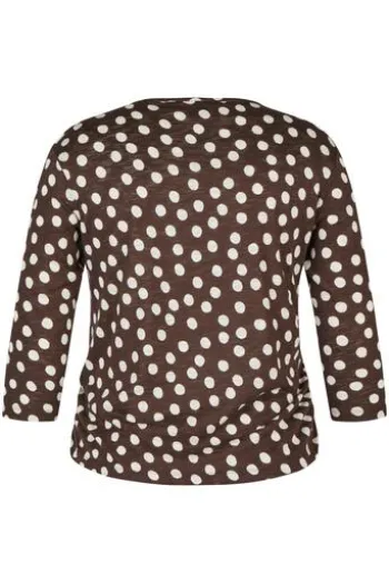 RABE Shirt mokka gepunktet 3/4-Arm