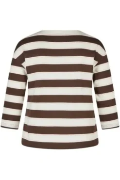 RABE Shirt mokka gestreift 3/4-Arm