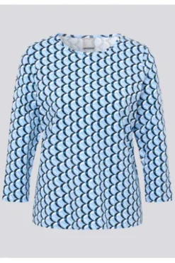RABE Shirt pastellblau gemustert 3/4-Arm