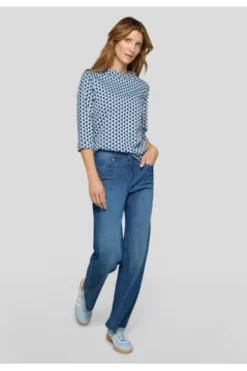 RABE Shirt pastellblau gemustert 3/4-Arm