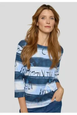 RABE Shirt pastellblau gestreift 3/4-Arm