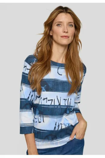 RABE Shirt pastellblau gestreift 3/4-Arm