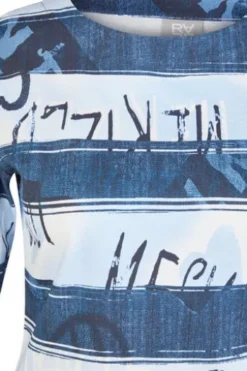RABE Shirt pastellblau gestreift 3/4-Arm