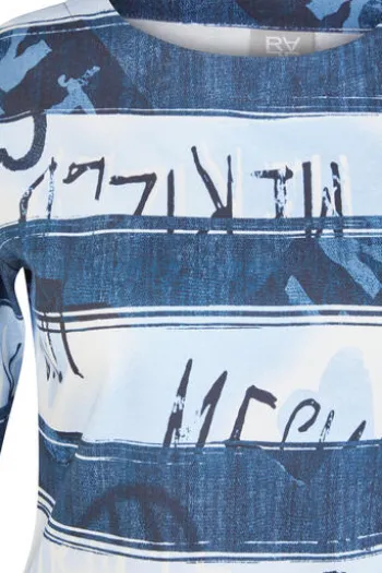 RABE Shirt pastellblau gestreift 3/4-Arm