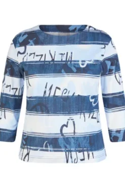 RABE Shirt pastellblau gestreift 3/4-Arm