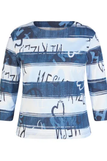 RABE Shirt pastellblau gestreift 3/4-Arm