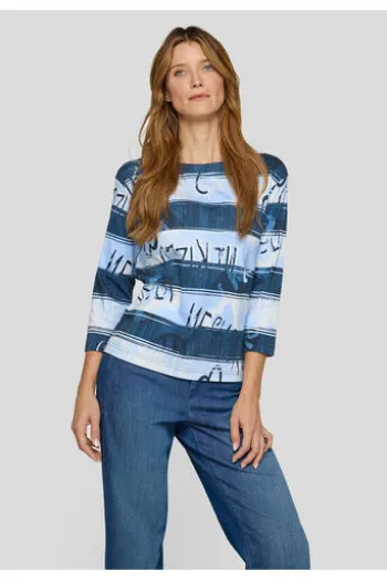 RABE Shirt pastellblau gestreift 3/4-Arm