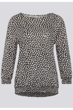 RABE Shirt schwarz gepunktet 3/4-Arm