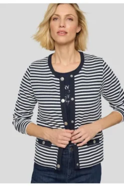 RABE Strickjacke pazifik gestreift