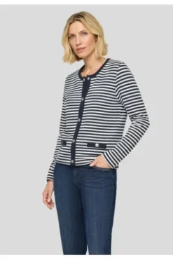 RABE Strickjacke pazifik gestreift