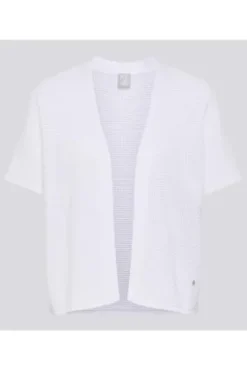 RABE Strickjacke weiß Kurzarm
