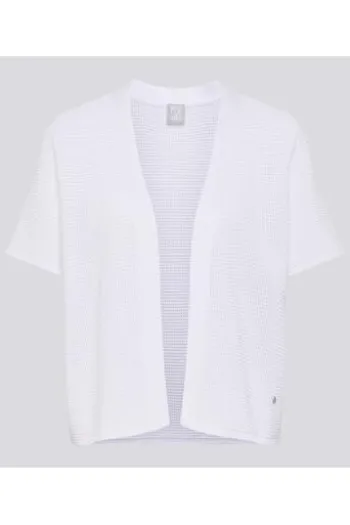 RABE Strickjacke weiß Kurzarm