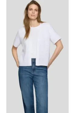 RABE Strickjacke weiß Kurzarm