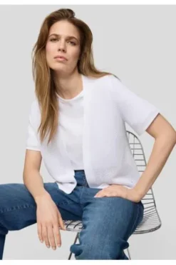 RABE Strickjacke weiß Kurzarm