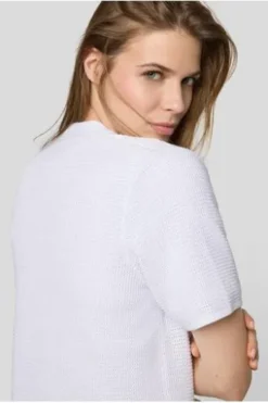 RABE Strickjacke weiß Kurzarm