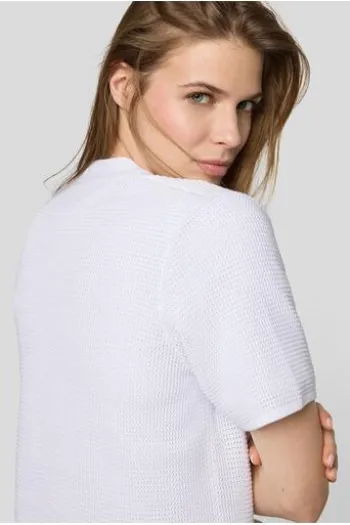 RABE Strickjacke weiß Kurzarm