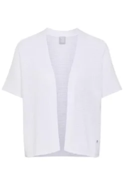 RABE Strickjacke weiß Kurzarm