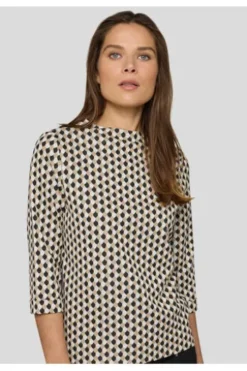 RABE Sweatshirt mandel gemustert 3/4-Arm