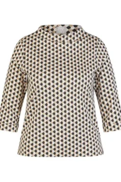 RABE Sweatshirt mandel gemustert 3/4-Arm