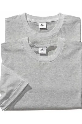 RAGMAN Doppelpack Rundhals-T-Shirt classic grau meliert Regular Fit