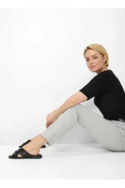 RAPHAELA BY BRAX Baumwoll-Hose Laura smoke grau Slim Fit mit Magic-Dehnbund