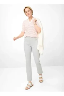 RAPHAELA BY BRAX Baumwoll-Hose Pamina smoke grau Slim Fit in Super Dynamic-Stretchqualität