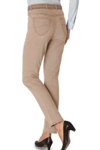 RAPHAELA BY BRAX Bequem Jeans Lavina beige Slim Fit in Schlupform mit Reißverschluss-Optik