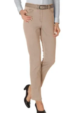 RAPHAELA BY BRAX Bequem Jeans Lavina beige Slim Fit in Schlupform mit Reißverschluss-Optik