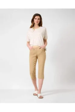 RAPHAELA BY BRAX Capri-Jeans Pamina beige Slim Fit in Schlupfform mit Reißverschluss-Optik