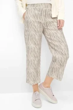 RAPHAELA BY BRAX 6/8 Culotte-Hose Pam ecru gemustert Wide Fit im Animal-Dessin