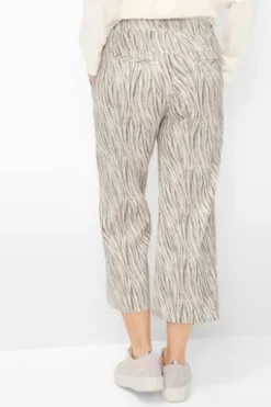 RAPHAELA BY BRAX 6/8 Culotte-Hose Pam ecru gemustert Wide Fit im Animal-Dessin